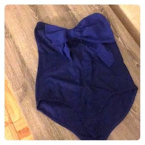 Royal blue bodysuit with bow